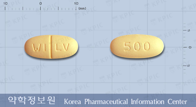 케프렙톨정500밀리그램(레비티라세탐) 낱알 사진