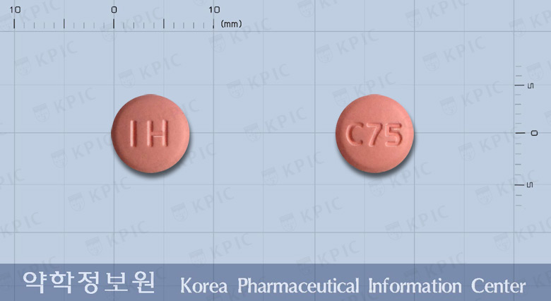클리델정(클로피도그렐황산수소염) 낱알 사진