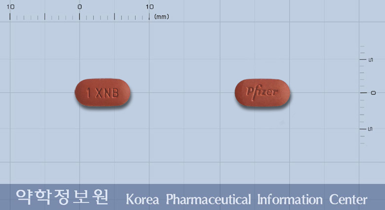 인라이타정1밀리그램(엑시티닙) 낱알 사진