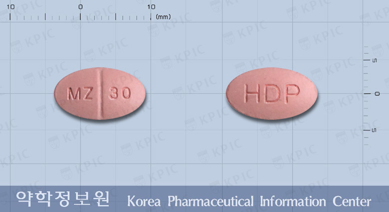 멀타핀정30밀리그램(미르타자핀) 낱알 사진