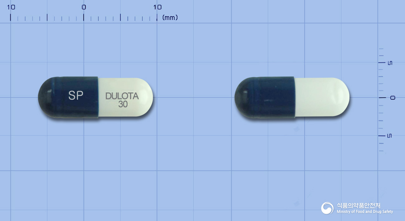 듈로타캡슐30밀리그램(둘록세틴염산염) 낱알 사진