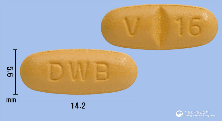디오브이정160mg(발사르탄) 낱알 사진