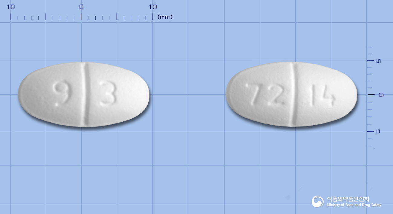 테바메트포르민정1000mg(메트포르민염산염) 낱알 사진