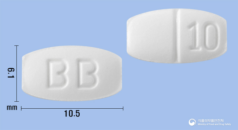 바브론정10mg(부스피론염산염) 낱알 사진
