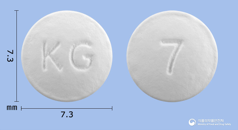 글로아스피린장용정100mg(아스피린) 낱알 사진