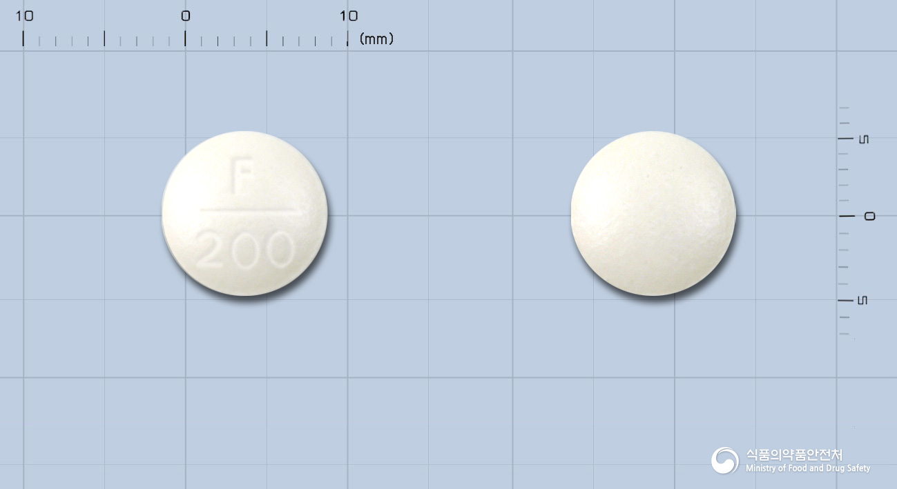 푸가신정(오플록사신)(수출용)(수출명:SP OFLOXACIN Tablets 200mg,SHINPOONG FUGACIN Tablets,SHINPOONG FUGACIN Film coated tablet) 낱알 사진