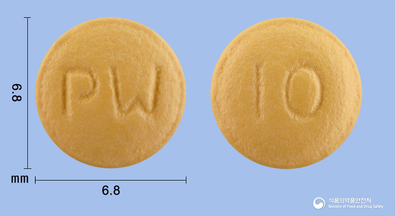 파리원정10mg(라베프라졸나트륨) 낱알 사진