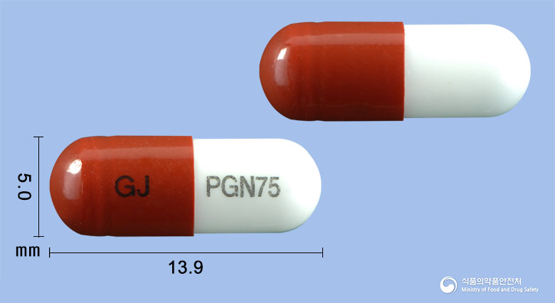 프리가반캡슐75mg(프레가발린) 낱알 사진