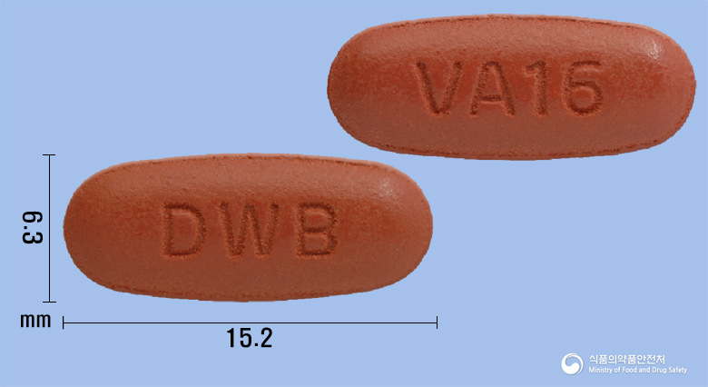 디오브이플러스정160/12.5mg 낱알 사진
