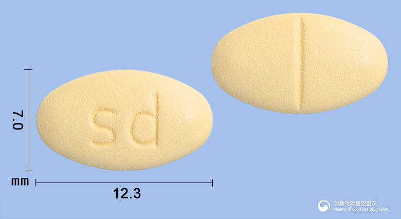 실다파정10/100밀리그램(다파글리플로진,시타글립틴) 낱알 사진