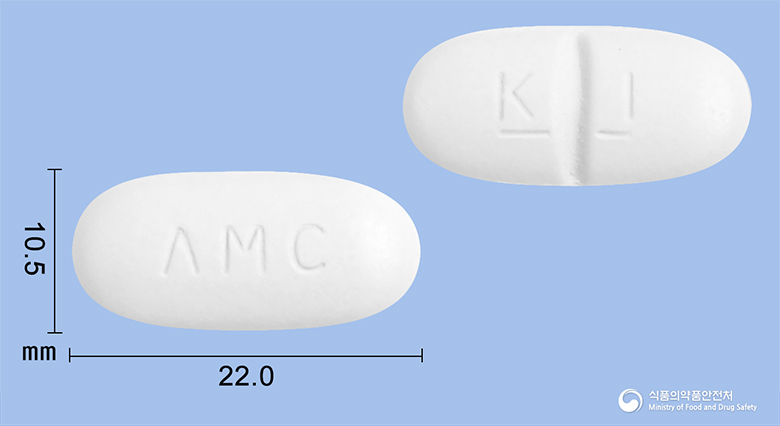 아모크라듀오정1000mg(아목시실린-클라불란산칼륨(7:1))(수출명:서프렌틴듀오정) 낱알 사진