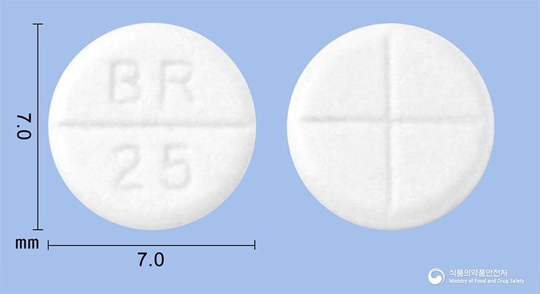 카프릴정25mg(캅토프릴)수출명:Captolongtablet25mg(captopril) 낱알 사진