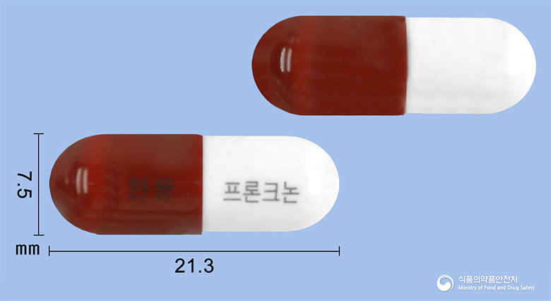 프론크논캡슐(배농산급탕) 낱알 사진