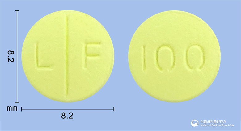 로맥사신정100mg(로메플록사신염산염) 낱알 사진