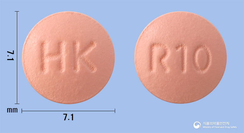 케이로틴정10mg(로수바스타틴칼슘) 낱알 사진